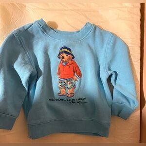 Ralph Lauren Kids Light Blue Polo Bear Hoodie